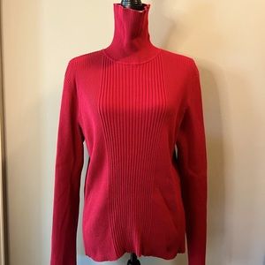 Women’s Jones New York Sport Red Ribbed Turtleneck Size XL